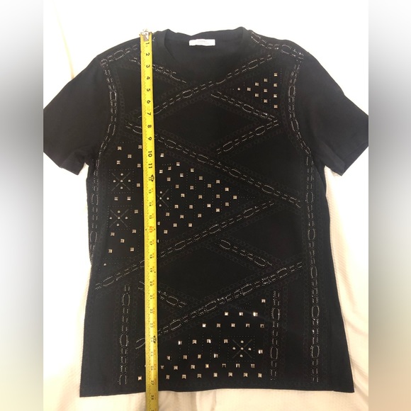 Gianni Versace  large black Cotton T-shirt with metallic studs and beads - Picture 7 of 10